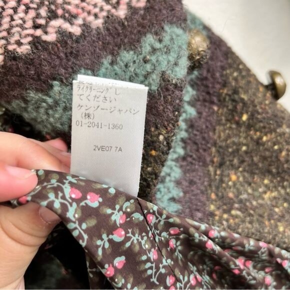 VTG KENZO Wool Striped Oversized Peacoat Jacket Made in France - Picture 10 of 13